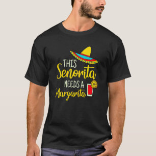 Camiseta Mujer Senorita Margarita Mexicana Fiesta Cinco De