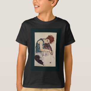 Camiseta Mujer sentada Egon Schiele Painter austriaco 1917