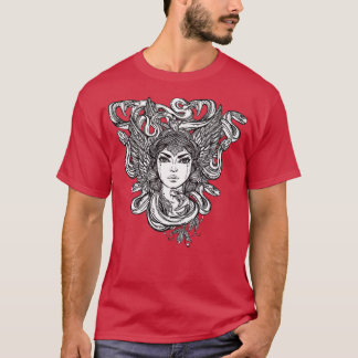 Camiseta Mujer serpiente de Medusa con serpientes por el pe