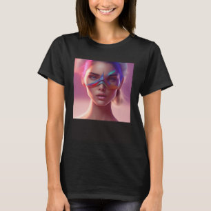 Camiseta Mujer Sirena Aletas Coloridas Atardecer Rosa Viaje