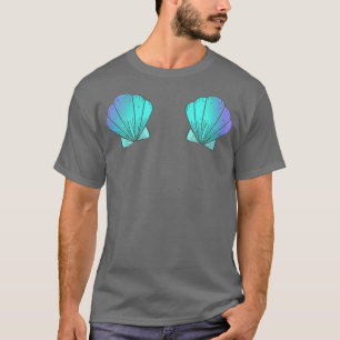 Camiseta Mujer Sirena cuento de hadas Aqua Blue Seashell Br