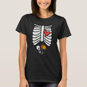 Camiseta Mujer Skeleton Niño Halloween Embarazo Annou