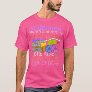 Camiseta Mujer Sobrevive Con Hilos De Punto Ganchillo Libro