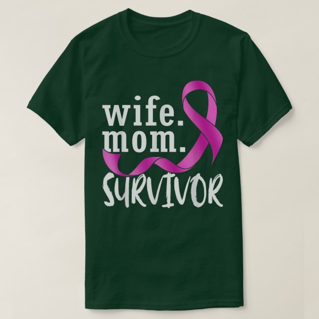 Camiseta Mujer sobreviviente de cáncer de mama Cinta rosa S (Diseño del anverso)