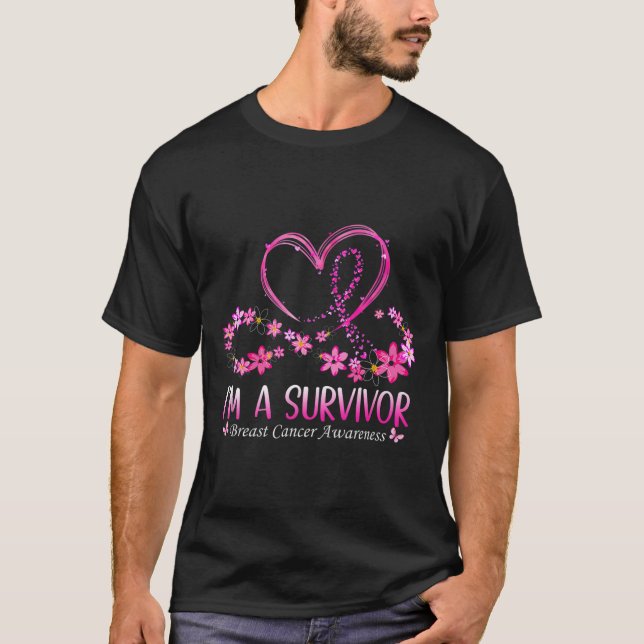 Camiseta Mujer: Soy una sobreviviente de cáncer de mama Ros (Anverso)