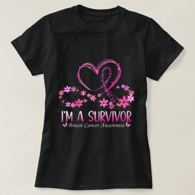 Camiseta Mujer: Soy una sobreviviente de cáncer de mama Ros (Diseño del anverso)