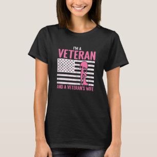 Camiseta Mujer: Soy veterana y mujer esposa de un veterano