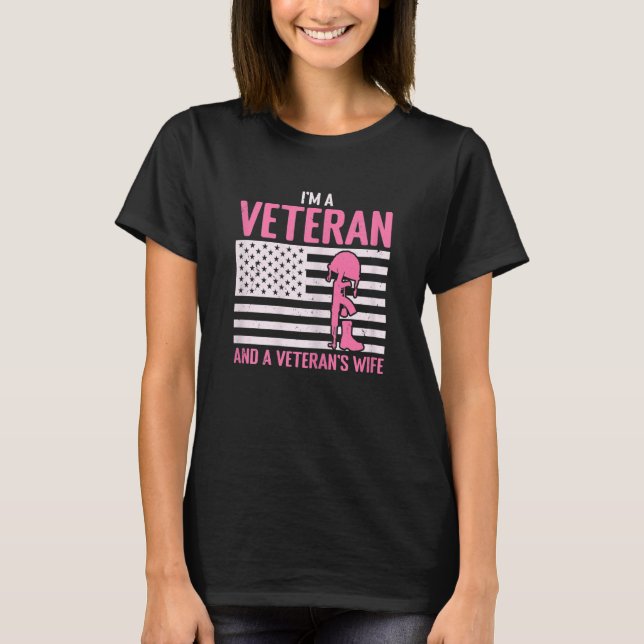 Camiseta Mujer: Soy veterana y mujer esposa de un veterano (Anverso)