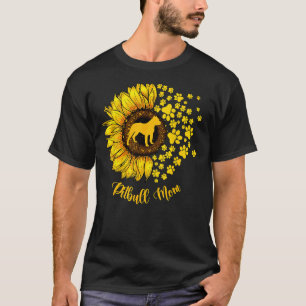 Camiseta Mujer Sunflower Pitbull Mamá Perro Lover 438