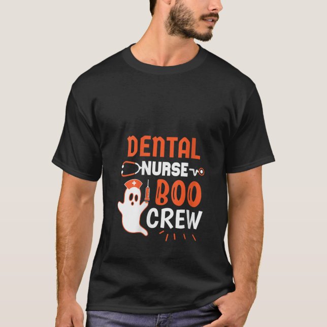 Camiseta Mujer Teeth Ghost Pumpkin Witch Cute Dental Hallo (Anverso)