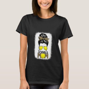 Camiseta Mujer Tenis Mamá Vida Bleached Messy Bun Hair Leo