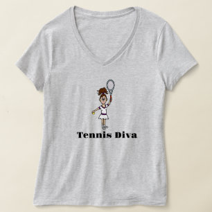 Camiseta Mujer Tennis Diva T-Shirt - Brunette