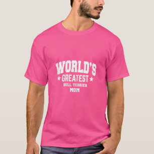 Camiseta Mujer: Terrier De Toros Para Mamá Perro Rama Blanc