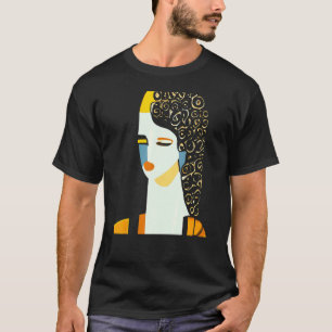 Camiseta Mujer Triste Tendencia Usando Pieza Resumen Artíst