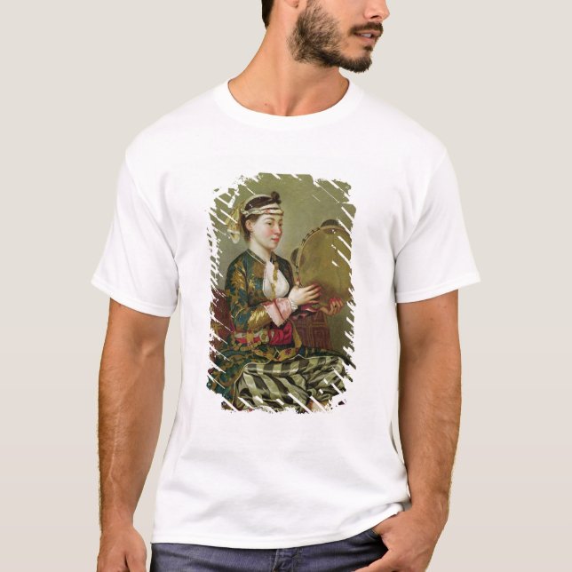 Camiseta Mujer turca con una pandereta (Anverso)