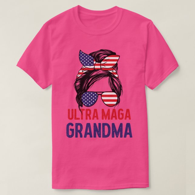 Camiseta Mujer Ultra Maga Abuela Patriótica Messina Bun (Diseño del anverso)