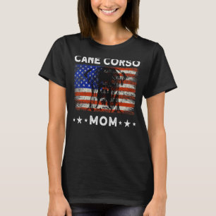 Camiseta Mujer Usa Cane Corso Mamá Perro Bandera Estadounid