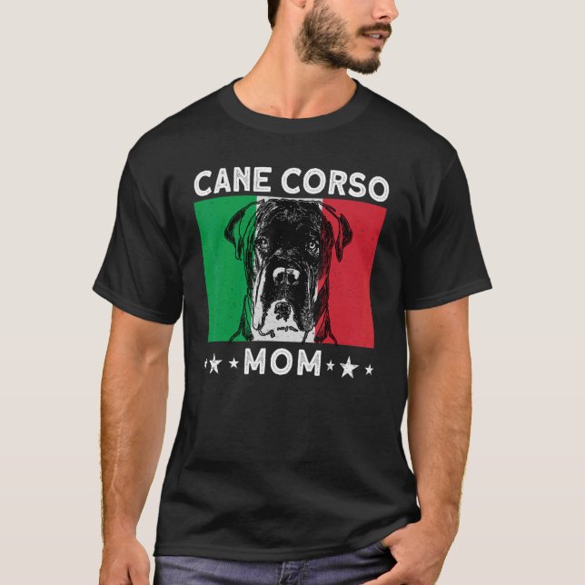 Camiseta Mujer Usa Cane Corso Mamá Perro Bandera Estadounid (Anverso)