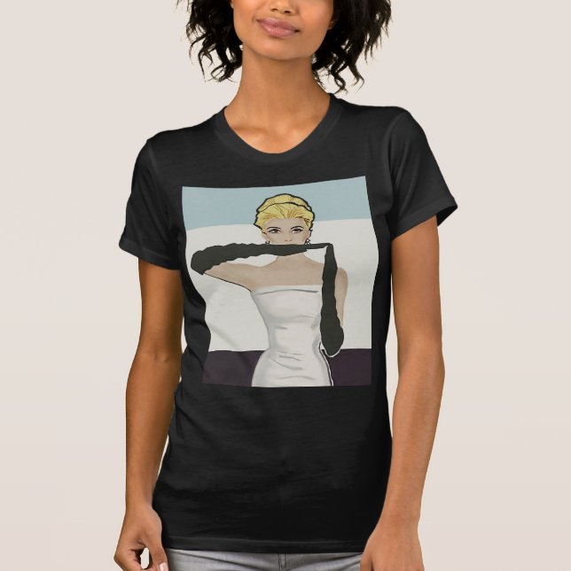 Camiseta Mujer ventilado de 1950 con guantes nocturnos (Anverso)