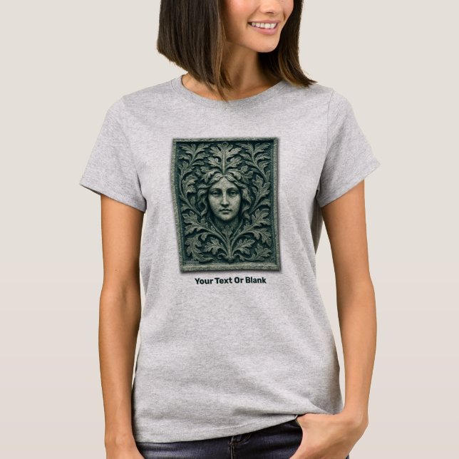 Camiseta Mujer verde - Piedra (Anverso)