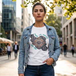 Camiseta Mujer Vida Libertad | Alfombra Persa Verde