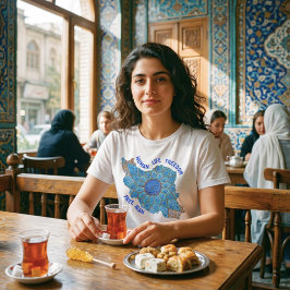 Camiseta Mujer Vida Libertad | Azul Persa Minakari