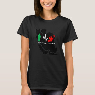 Camiseta MUJER VIDA LIBERTAD IRÁN Eslogan Patriótico Iraní