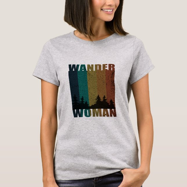 Camiseta Mujer Wander camping vintage (Anverso)
