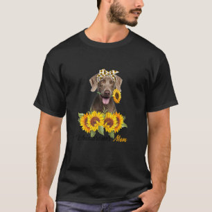 Camiseta Mujer Weimaraner Mamá Sunflower Perro de verano ma