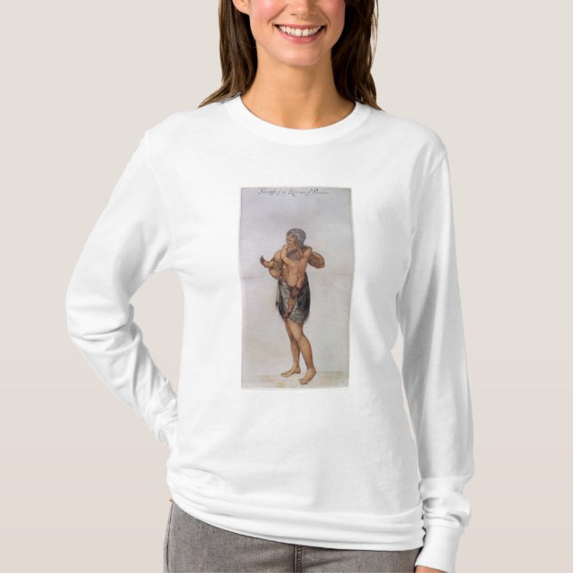 Camiseta Mujer y bebé indios de Pomeiooc (Anverso)
