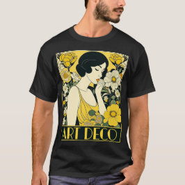 Camiseta Mujer y flores en el Día del Arte Decó