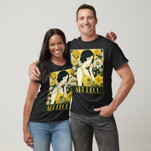 Camiseta Mujer y flores en el Día del Arte Decó
