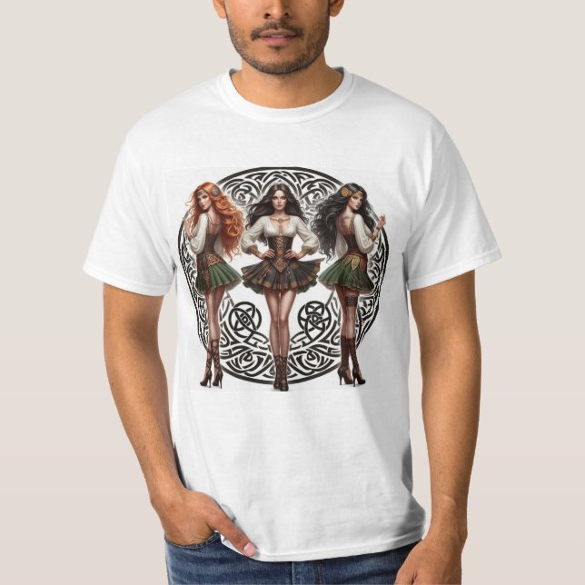 Camiseta Mujer y nudo celta (Anverso)