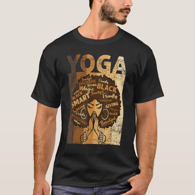Camiseta Mujer yoga negra Mes de historia negra BLM Melanin (Anverso)