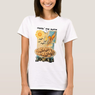 Camiseta Mujer zambulléndose en collage de galletas hornean