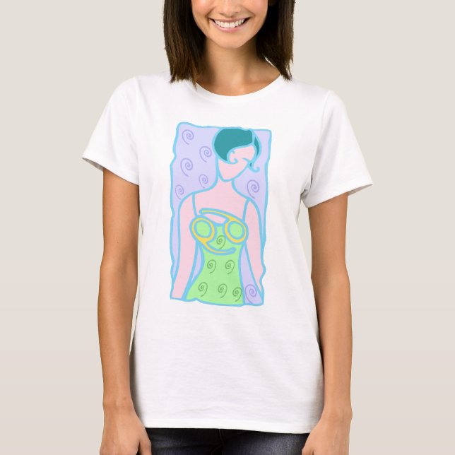 Camiseta Mujer Zodiaca Cáncer de los años 1920 en verde (Anverso)