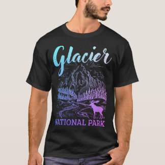 Camiseta Mujeres39S Parque Nacional Glaciar Montana Vintage