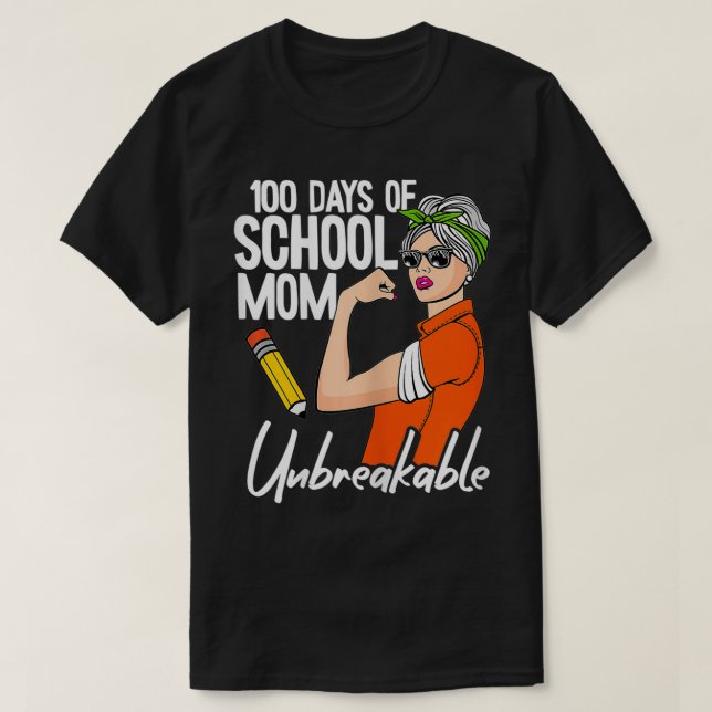 Camiseta Mujeres 100 días de colegio, mamá 100 días antes d (Diseño del anverso)
