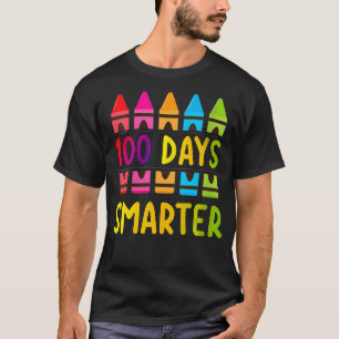 Camiseta Mujeres 100 días más inteligentes plumas arcoiris