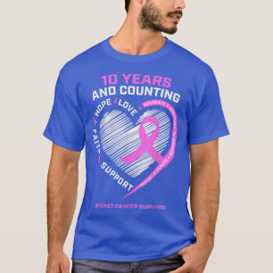 Camiseta Mujeres 10 Años Sobrevivientes De Cáncer De Mama P