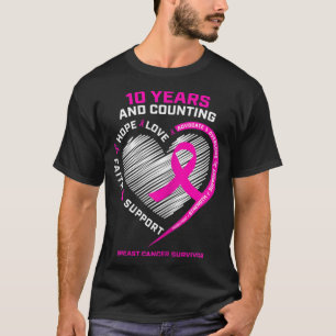 Camiseta Mujeres 10 años sobrevivientes de cáncer regalos d
