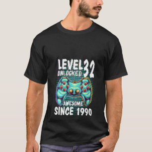 Camiseta Mujeres 32 años Jugador de nivel 32 desbloqueado A