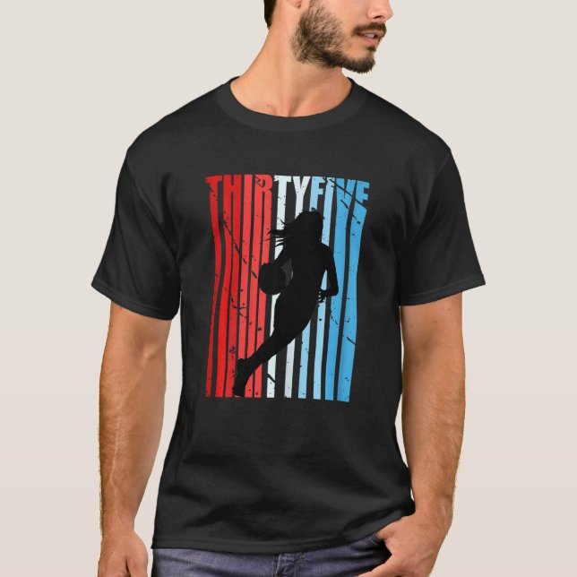 Camiseta Mujeres 35º Baloncesto Cumpleaños Mujeres Retro Vi (Anverso)
