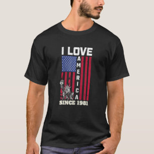 Camiseta Mujeres 41º cumpleaños que amo América desde 1981