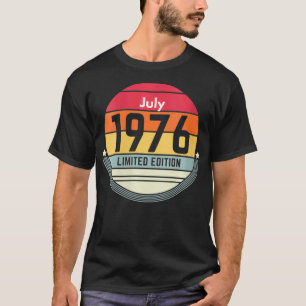 Camiseta Mujeres 45 Años Julio 1976 Retro Vintage