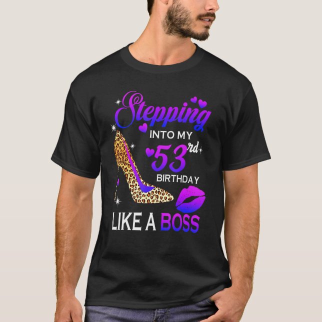 Camiseta Mujeres 53 años entrando a 53 leopard sho (Anverso)