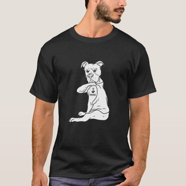 Camiseta Mujeres a las que amo a mamá Pitbull aman a dueña  (Anverso)