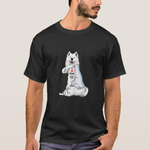 Camiseta Mujeres a las que amo a mamá Tattoo Samoyed Mamá P