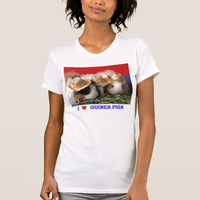 Camiseta Mujeres a las que amo los cerdos de Guinea en cami (Anverso)