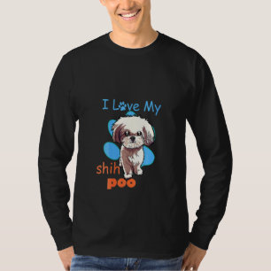 Camiseta Mujeres a las que amo mi Shih Poo Mejor Paw de Per